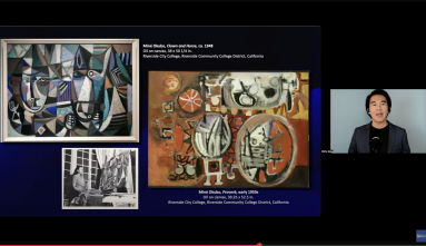 ShiPu Wang curator talking about his art show